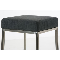 Ensemble de 2 tabourets de bar Montréal, 85, tissu, acier inoxydable gris foncé