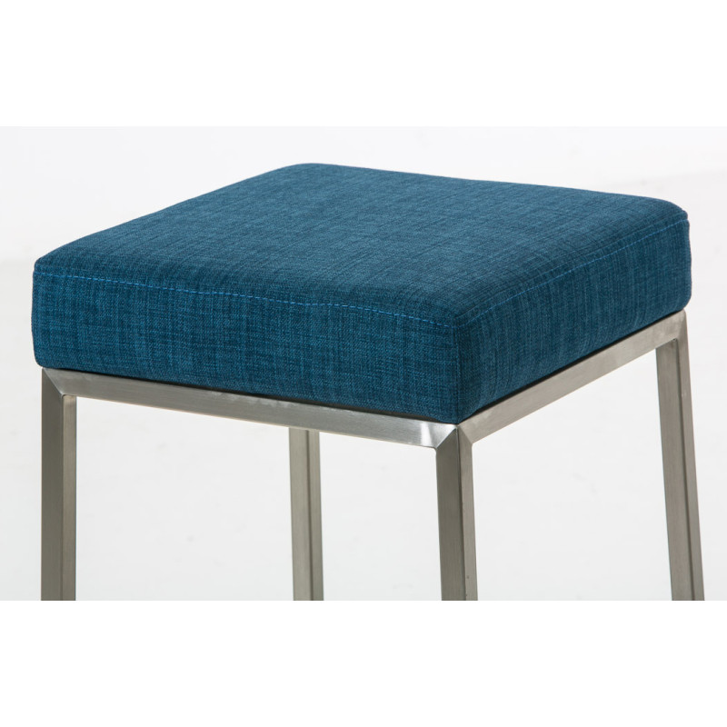 Ensemble de 2 tabourets de bar Montreal 85, tissu, acier inoxydable, bleu