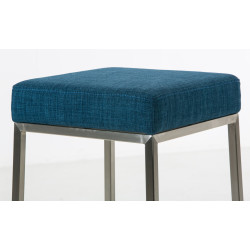 Ensemble de 2 tabourets de bar Montreal 85, tissu, acier inoxydable, bleu