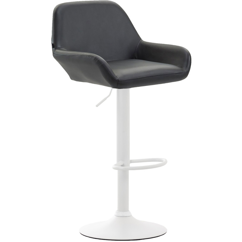 Tabouret de bar Braga, similicuir, blanc noir