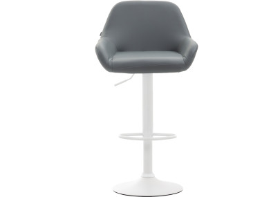 Tabouret de bar Braga, similicuir, blanc/gris