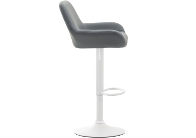 Tabouret de bar Braga, similicuir, blanc/gris