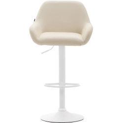 Sgabello da bar Braga, similpelle, bianco/crema
