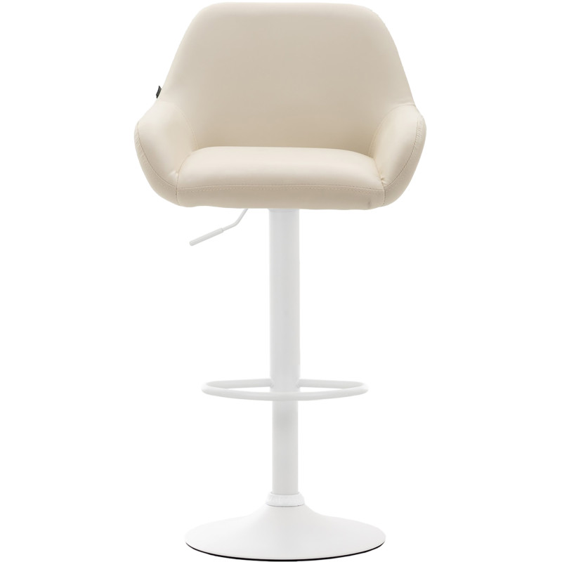 Tabouret de bar Braga, similicuir, blanc crème