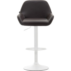 Tabouret de bar Braga, similicuir, blanc brun