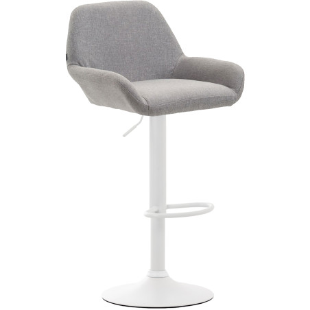 Tabouret de bar Braga, tissu, blanc/gris