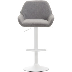 Tabouret de bar Braga, tissu, blanc/gris