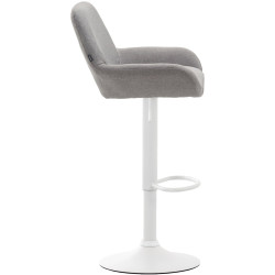 Tabouret de bar Braga, tissu blanc gris