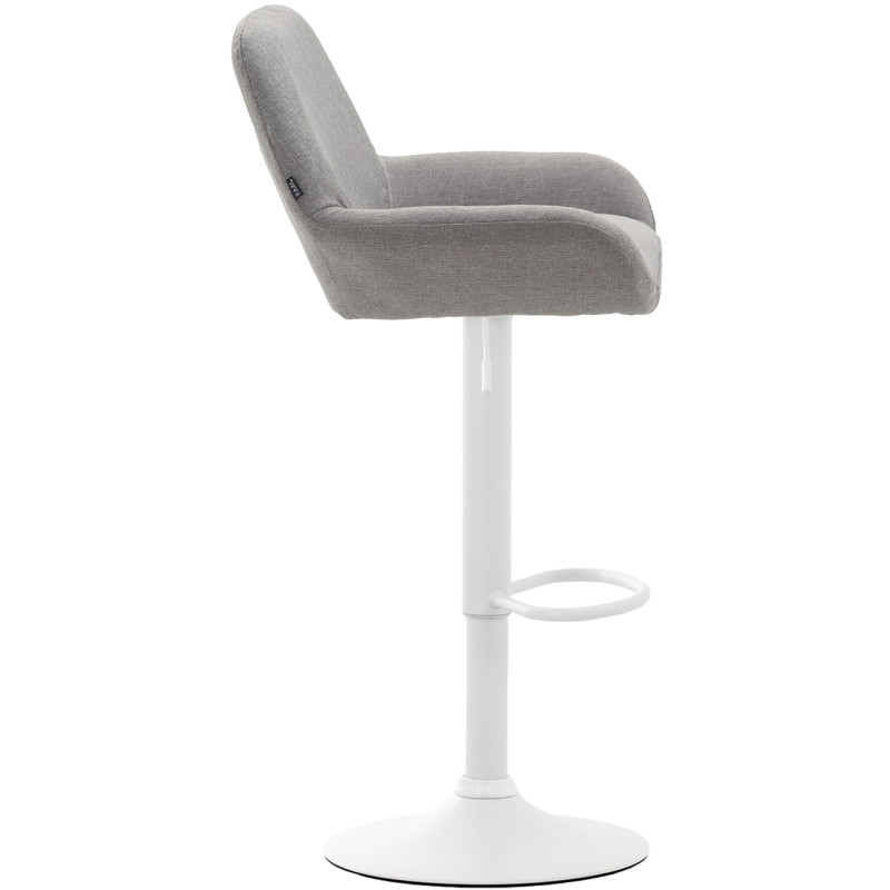Tabouret de bar Braga, tissu, blanc/gris