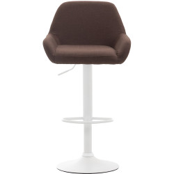 Tabouret de bar Braga, tissu blanc brun