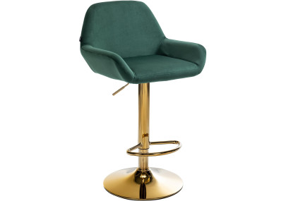 Tabouret de bar Braga Gold velours vert foncé