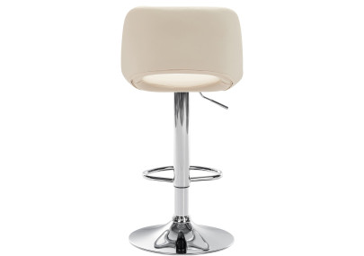 Ensemble de 2 tabourets de bar Camden, similicuir, chrome et crème