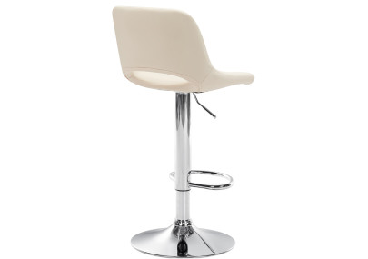 Ensemble de 2 tabourets de bar Camden, similicuir, chrome et crème