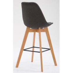 Ensemble de 2 tabourets de bar Metz en tissu Natura gris foncé
