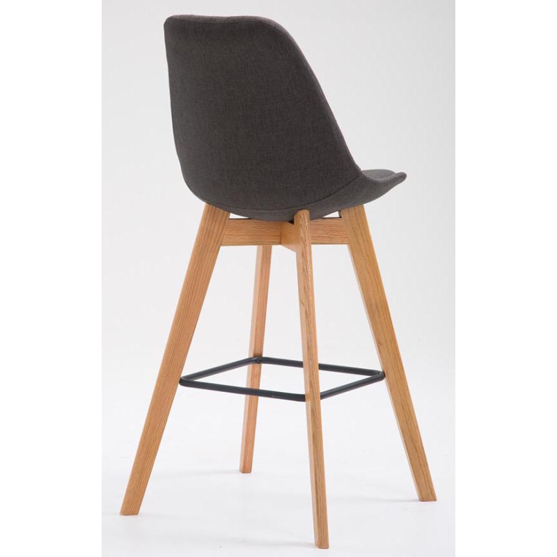 Ensemble de 2 tabourets de bar Metz en tissu Natura gris foncé