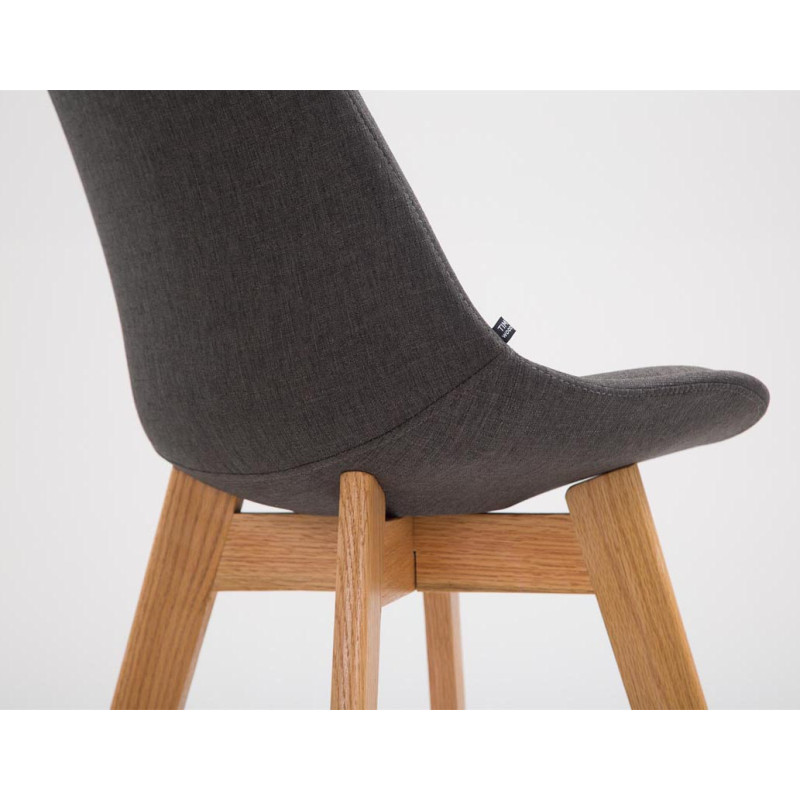 Ensemble de 2 tabourets de bar Metz en tissu Natura gris foncé