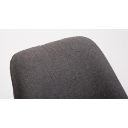 Ensemble de 2 tabourets de bar Metz en tissu Natura gris foncé