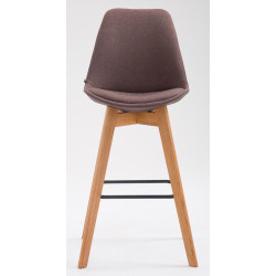 Conjunto de 2 banquetas de bar em tecido Metz marrom natural