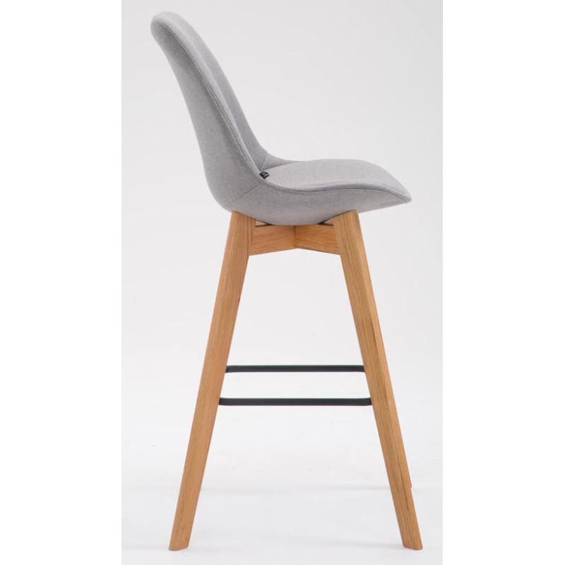 Lot de 2 tabourets de bar Metz en tissu gris naturel