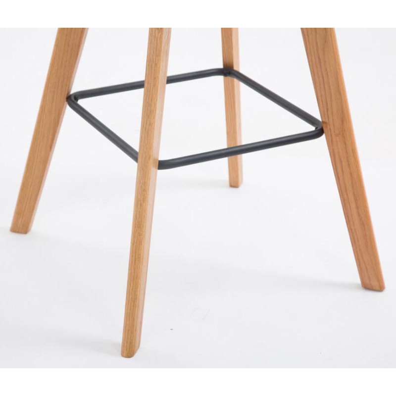 Conjunto de 2 banquetas de bar em tecido Metz cor creme natural