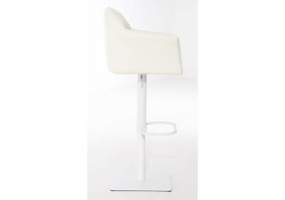 Ensemble de 2 tabourets de bar Damaso, similicuir, blanc/crème