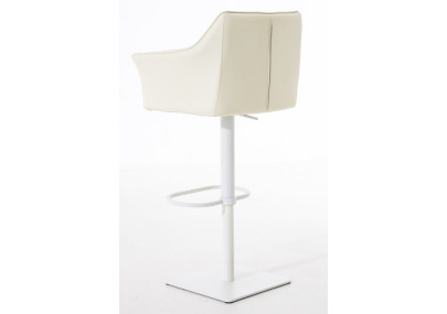 Set di 2 sgabelli da bar Damaso, similpelle, bianco/crema