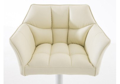 Set di 2 sgabelli da bar Damaso, similpelle, bianco/crema