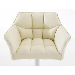 Ensemble de 2 tabourets de bar Damaso, similicuir, blanc/crème