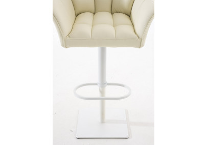 Conjunto de 2 banquetas de bar Damaso, em couro sintético, branco/creme.