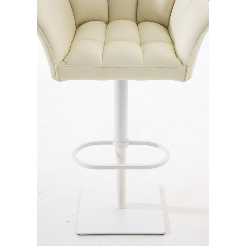 Set di 2 sgabelli da bar Damaso, similpelle, bianco/crema