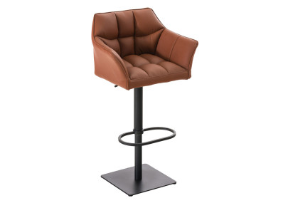 Set di 2 sgabelli da bar Damaso in similpelle nero marrone chiaro