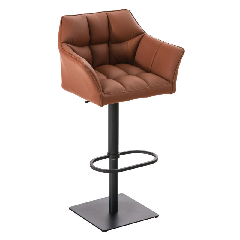 Set di 2 sgabelli da bar Damaso in similpelle nero marrone chiaro
