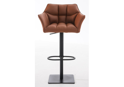 Ensemble de 2 tabourets de bar Damaso en similicuir noir et marron clair