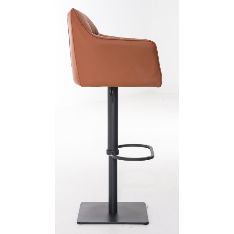 Set di 2 sgabelli da bar Damaso in similpelle nero marrone chiaro