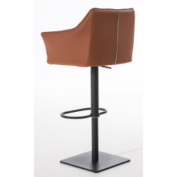 Set di 2 sgabelli da bar Damaso in similpelle nero marrone chiaro