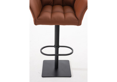 Ensemble de 2 tabourets de bar Damaso en similicuir noir et marron clair