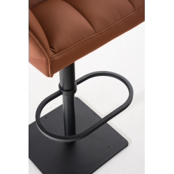 Set di 2 sgabelli da bar Damaso in similpelle nero marrone chiaro