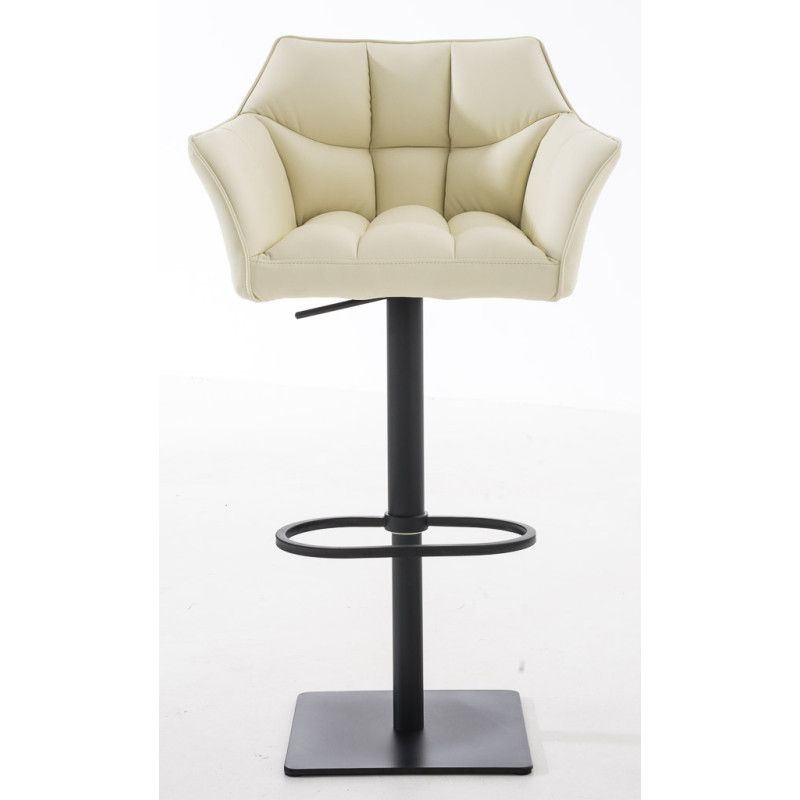 Set di 2 sgabelli da bar Damaso in similpelle nera e crema