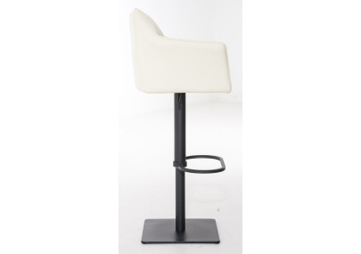 Ensemble de 2 tabourets de bar Damaso en similicuir noir et crème