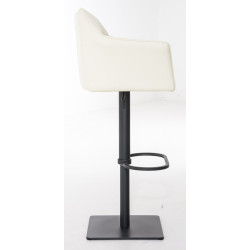 Ensemble de 2 tabourets de bar Damaso en similicuir noir et crème