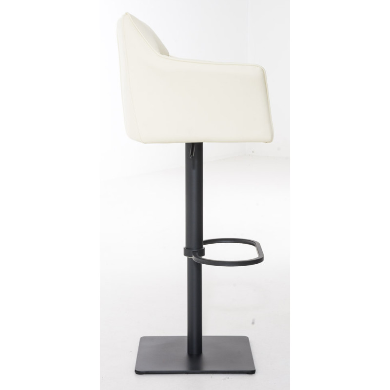 Ensemble de 2 tabourets de bar Damaso en similicuir noir et crème