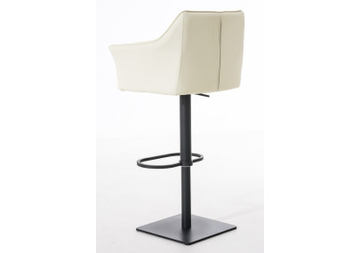 Ensemble de 2 tabourets de bar Damaso en similicuir noir et crème