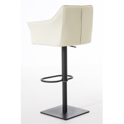 Ensemble de 2 tabourets de bar Damaso en similicuir noir et crème