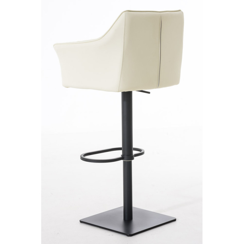 Ensemble de 2 tabourets de bar Damaso en similicuir noir et crème