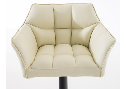 Ensemble de 2 tabourets de bar Damaso en similicuir noir et crème