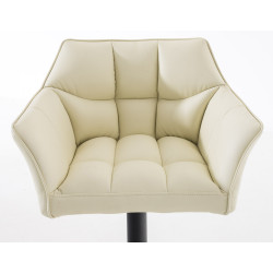 Ensemble de 2 tabourets de bar Damaso en similicuir noir crème