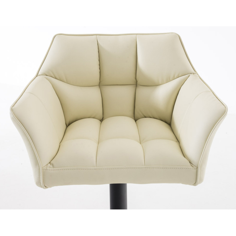 Ensemble de 2 tabourets de bar Damaso en similicuir noir et crème