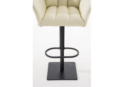 Ensemble de 2 tabourets de bar Damaso en similicuir noir et crème