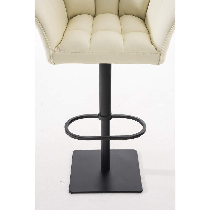 Ensemble de 2 tabourets de bar Damaso en similicuir noir et crème