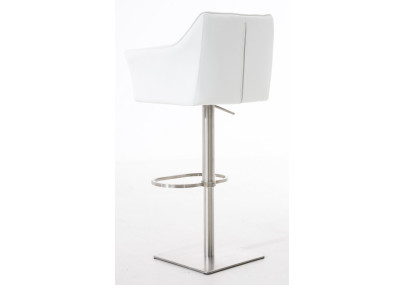 Set di 2 sgabelli da bar Damaso in similpelle acciaio inox bianco